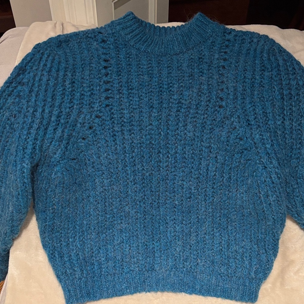 Topshop Textured Teal Sweater